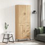 Aparador alto madera contrachapada color roble 69,5x34x180 cm de vidaXL, Aparadores - Ref: Foro24-3196014, Precio: 158,35 €, ...