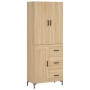 Aparador alto madera contrachapada color roble 69,5x34x180 cm de vidaXL, Aparadores - Ref: Foro24-3196014, Precio: 158,99 €, ...