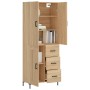 Aparador alto madera contrachapada color roble 69,5x34x180 cm de vidaXL, Aparadores - Ref: Foro24-3196014, Precio: 158,99 €, ...