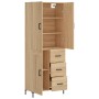 Aparador alto madera contrachapada color roble 69,5x34x180 cm de vidaXL, Aparadores - Ref: Foro24-3196014, Precio: 158,99 €, ...