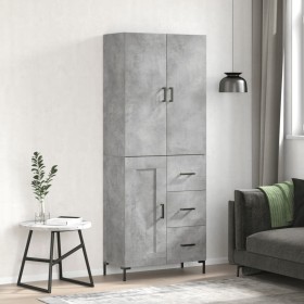 Aparador alto madera contrachapada gris hormigón 69,5x34x180 cm de vidaXL, Aparadores - Ref: Foro24-3196015, Precio: 160,99 €...