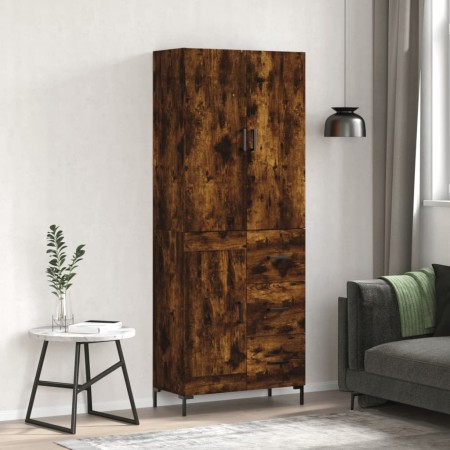 Aparador alto madera contrachapada roble ahumado 69,5x34x180 cm de vidaXL, Aparadores - Ref: Foro24-3196016, Precio: 157,99 €...