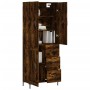 Aparador alto madera contrachapada roble ahumado 69,5x34x180 cm de vidaXL, Aparadores - Ref: Foro24-3196016, Precio: 157,99 €...