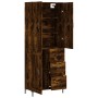 Aparador alto madera contrachapada roble ahumado 69,5x34x180 cm de vidaXL, Aparadores - Ref: Foro24-3196016, Precio: 157,99 €...