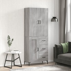 Aparador alto madera contrachapada gris sonoma 69,5x34x180 cm de vidaXL, Aparadores - Ref: Foro24-3196017, Precio: 162,99 €, ...