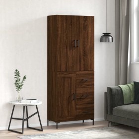 Tall oak brown plywood sideboard 69.5x34x180 cm by vidaXL, Sideboards - Ref: Foro24-3196018, Price: 162,99 €, Discount: %