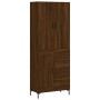 Aparador alto madera contrachapada marrón roble 69,5x34x180 cm de vidaXL, Aparadores - Ref: Foro24-3196018, Precio: 165,35 €,...