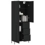 Aparador alto madera contrachapada negro 69,5x34x180 cm de vidaXL, Aparadores - Ref: Foro24-3196020, Precio: 174,89 €, Descue...