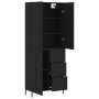 Aparador alto madera contrachapada negro 69,5x34x180 cm de vidaXL, Aparadores - Ref: Foro24-3196020, Precio: 174,89 €, Descue...