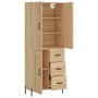 Aparador alto madera contrachapada color roble 69,5x34x180 cm de vidaXL, Aparadores - Ref: Foro24-3196022, Precio: 164,68 €, ...