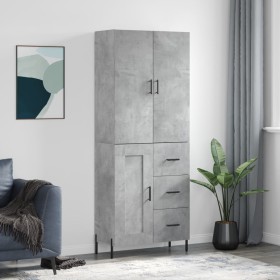 Concrete gray plywood tall sideboard 69.5x34x180 cm by vidaXL, Sideboards - Ref: Foro24-3196023, Price: 165,35 €, Discount: %