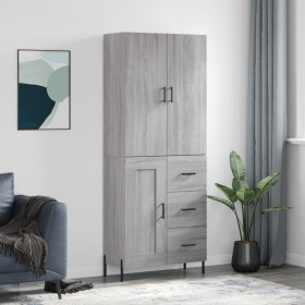 Aparador alto madera contrachapada gris sonoma 69,5x34x180 cm de vidaXL, Aparadores - Ref: Foro24-3196025, Precio: 171,01 €, ...