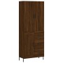 Aparador alto madera contrachapada marrón roble 69,5x34x180 cm de vidaXL, Aparadores - Ref: Foro24-3196026, Precio: 173,15 €,...