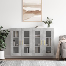 Wall cabinets 2 pcs concrete gray engineered wood by vidaXL, Sideboards - Ref: Foro24-3197933, Price: 169,99 €, Discount: %