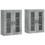 Armarios de pared 2 uds madera de ingeniería gris hormigón de vidaXL, Aparadores - Ref: Foro24-3197941, Precio: 176,41 €, Des...