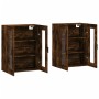 Armarios de pared 2 uds madera de ingeniería roble ahumado de vidaXL, Aparadores - Ref: Foro24-3197942, Precio: 170,62 €, Des...