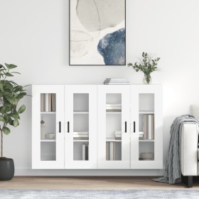 Wall cabinets 2 units engineered wood glossy white by vidaXL, Sideboards - Ref: Foro24-3197947, Price: 192,16 €, Discount: %