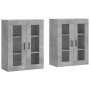 Armarios de pared 2 uds madera de ingeniería gris hormigón de vidaXL, Aparadores - Ref: Foro24-3197949, Precio: 186,16 €, Des...