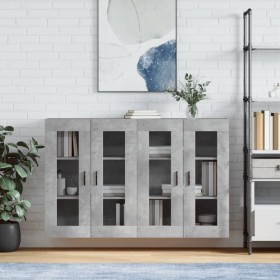 Wall cabinets 2 pcs concrete gray engineered wood by vidaXL, Sideboards - Ref: Foro24-3197957, Price: 155,73 €, Discount: %