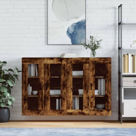 Wall cabinets 2 units engineered wood smoked oak by vidaXL, Sideboards - Ref: Foro24-3197958, Price: 168,27 €, Discount: %