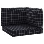 Cushions for pallets, 3 pieces, black checkered Oxford fabric by vidaXL, Cushions for chairs and sofas - Ref: Foro24-361786, ...