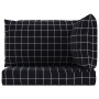 Cushions for pallets, 3 pieces, black checkered Oxford fabric by vidaXL, Cushions for chairs and sofas - Ref: Foro24-361786, ...