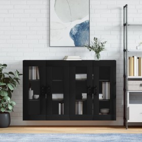 Wall cabinets 2 pcs black engineered wood by vidaXL, Sideboards - Ref: Foro24-3197962, Price: 199,99 €, Discount: %