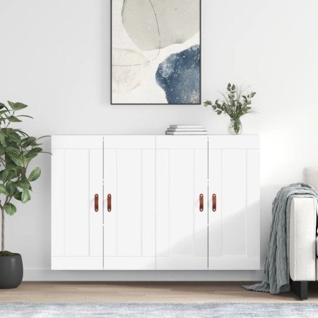 Wall cabinets 2 pcs glossy white engineered wood by vidaXL, Sideboards - Ref: Foro24-3197995, Price: 138,33 €, Discount: %