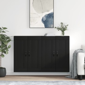 Wandschränke, 2 Stück, schwarzes Holzwerkstoff von vidaXL, Sideboards - Ref: Foro24-3198010, Preis: 175,99 €, Rabatt: %