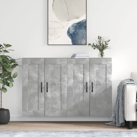 Wall cabinets 2 pcs concrete gray engineered wood by vidaXL, Sideboards - Ref: Foro24-3198013, Price: 124,30 €, Discount: %