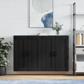 Wall cabinets 2 pcs black engineered wood by vidaXL, Sideboards - Ref: Foro24-3198018, Price: 132,99 €, Discount: %