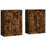 Armarios de pared 2 uds madera de ingeniería roble ahumado de vidaXL, Aparadores - Ref: Foro24-3198022, Precio: 127,75 €, Des...