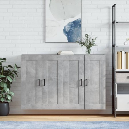 Wall cabinets 2 pcs concrete gray engineered wood by vidaXL, Sideboards - Ref: Foro24-3198021, Price: 128,99 €, Discount: %