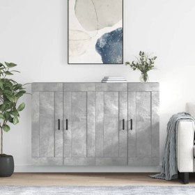 Wall cabinets 2 units engineered wood concrete gray by vidaXL, Sideboards - Ref: Foro24-3198029, Price: 123,93 €, Discount: %