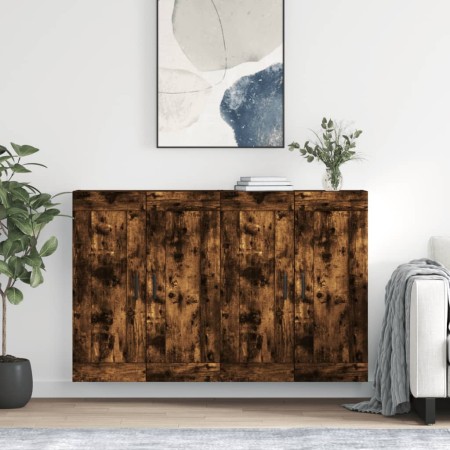 Wall cabinets 2 pcs engineered wood smoked oak by vidaXL, Sideboards - Ref: Foro24-3198030, Price: 156,32 €, Discount: %