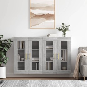 Wall cabinets 2 pcs Sonoma gray engineered wood by vidaXL, Sideboards - Ref: Foro24-3197935, Price: 175,10 €, Discount: %