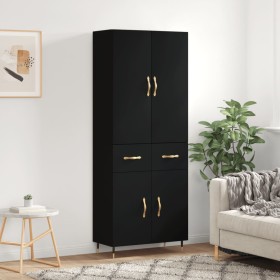 Aparador alto madera contrachapada negro 69,5x34x180 cm de vidaXL, Aparadores - Ref: Foro24-3198130, Precio: 149,99 €, Descue...