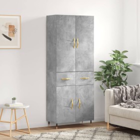 Concrete gray plywood tall sideboard 69.5x34x180 cm by vidaXL, Sideboards - Ref: Foro24-3198133, Price: 143,99 €, Discount: %