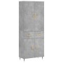 Aparador alto madera contrachapada gris hormigón 69,5x34x180 cm de vidaXL, Aparadores - Ref: Foro24-3198133, Precio: 143,86 €...