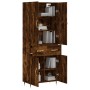 Aparador alto madera contrachapada roble ahumado 69,5x34x180 cm de vidaXL, Aparadores - Ref: Foro24-3198134, Precio: 154,99 €...