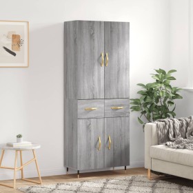 Aparador alto madera contrachapada gris sonoma 69,5x34x180 cm de vidaXL, Aparadores - Ref: Foro24-3198135, Precio: 152,71 €, ...