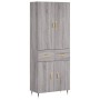 High sideboard sonoma gray plywood 69.5x34x180 cm by vidaXL, Sideboards - Ref: Foro24-3198135, Price: 152,52 €, Discount: %