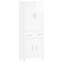 Aparador alto madera contrachapada blanco brillo 69,5x34x180 cm de vidaXL, Aparadores - Ref: Foro24-3198139, Precio: 161,99 €...