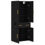 Aparador alto madera contrachapada negro 69,5x34x180 cm de vidaXL, Aparadores - Ref: Foro24-3198138, Precio: 160,99 €, Descue...