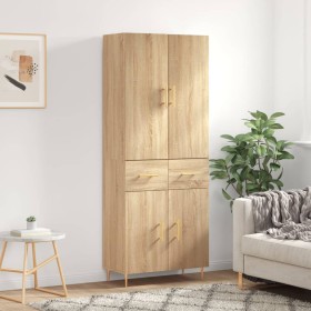 Aparador alto madera contrachapada color roble 69,5x34x180 cm de vidaXL, Aparadores - Ref: Foro24-3198140, Precio: 141,99 €, ...