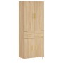 Aparador alto madera contrachapada color roble 69,5x34x180 cm de vidaXL, Aparadores - Ref: Foro24-3198140, Precio: 141,99 €, ...