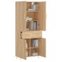 Aparador alto madera contrachapada color roble 69,5x34x180 cm de vidaXL, Aparadores - Ref: Foro24-3198140, Precio: 141,99 €, ...