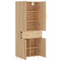 Aparador alto madera contrachapada color roble 69,5x34x180 cm de vidaXL, Aparadores - Ref: Foro24-3198140, Precio: 141,99 €, ...