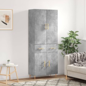 Concrete gray plywood tall sideboard 69.5x34x180 cm by vidaXL, Sideboards - Ref: Foro24-3198141, Price: 157,72 €, Discount: %