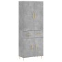 Aparador alto madera contrachapada gris hormigón 69,5x34x180 cm de vidaXL, Aparadores - Ref: Foro24-3198141, Precio: 164,94 €...